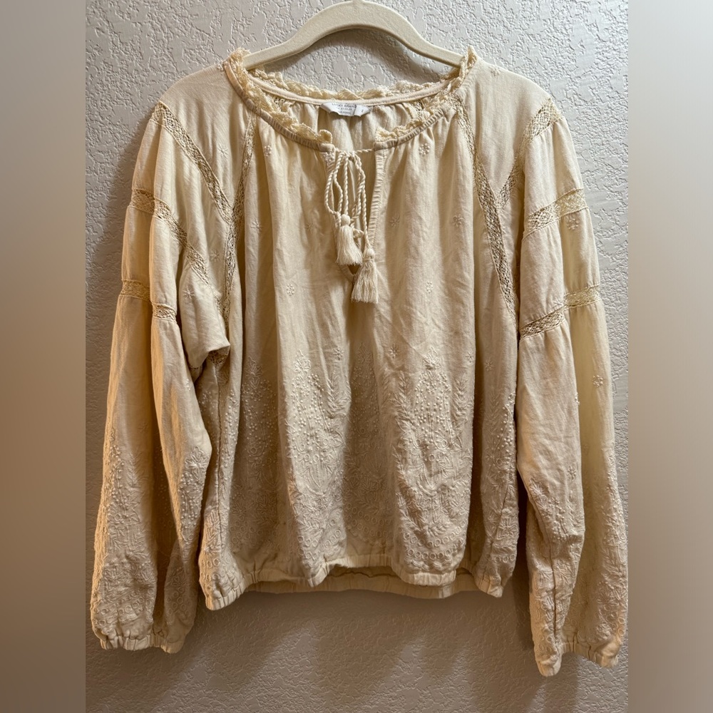 LUCKY BRAND • Boho Chic Embroidered Blouse